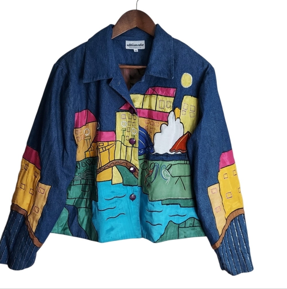 Vintage 80's 90's Ultimate Art To Wear  Denim Jacket